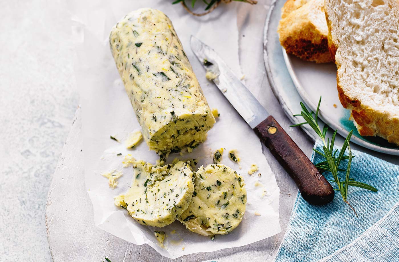 Rosemary, lemon and roasted garlic butter
