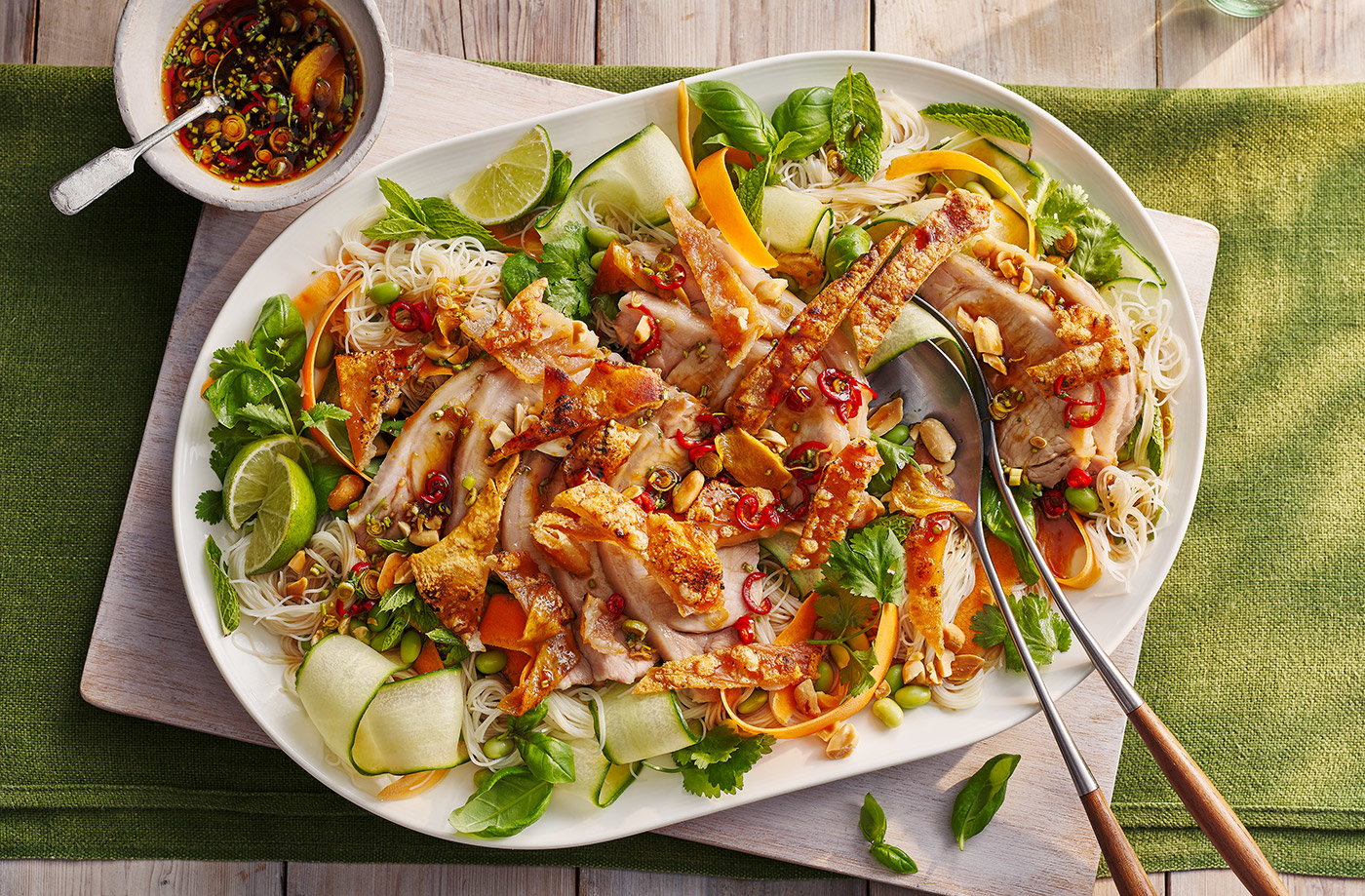 Sue's 'dive in' crispy pork noodles
