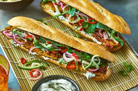 Image of "Lemongrass tofu bánh mì"