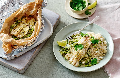Thai coconut fish with rice