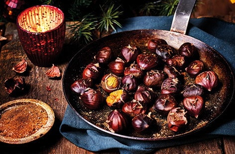Image of "Roasted chestnuts with sugar and spice salt"