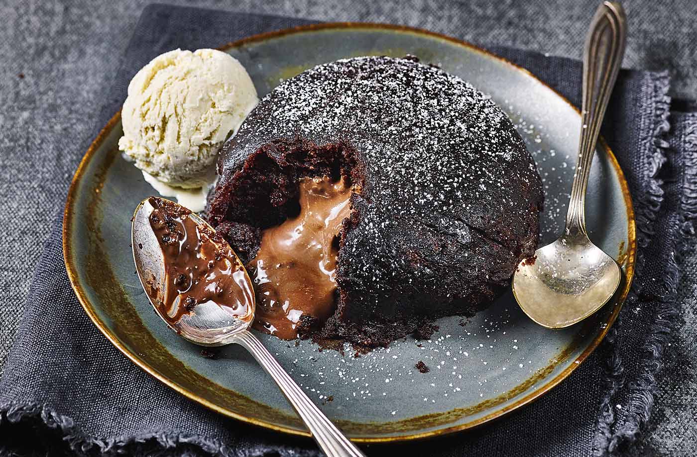 Microwave chocolate lava cake