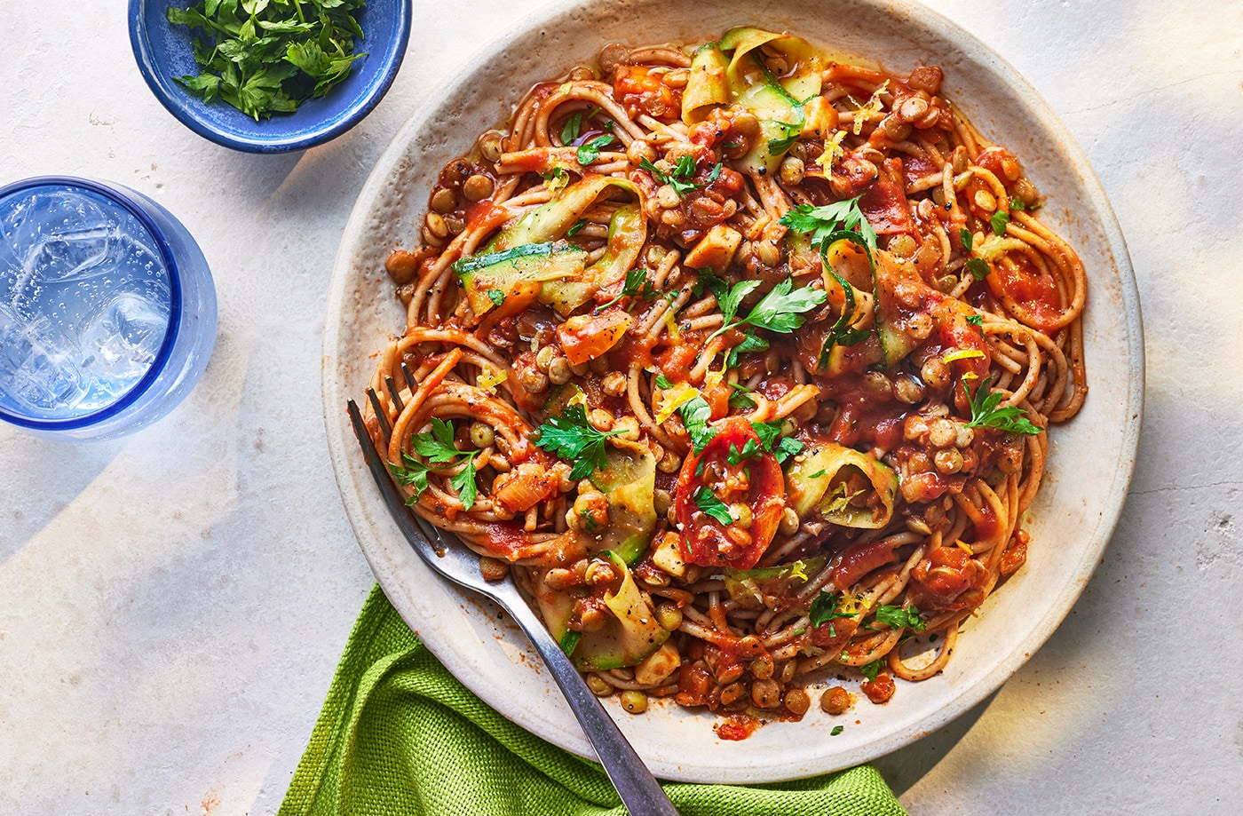 Summery lentil ragu