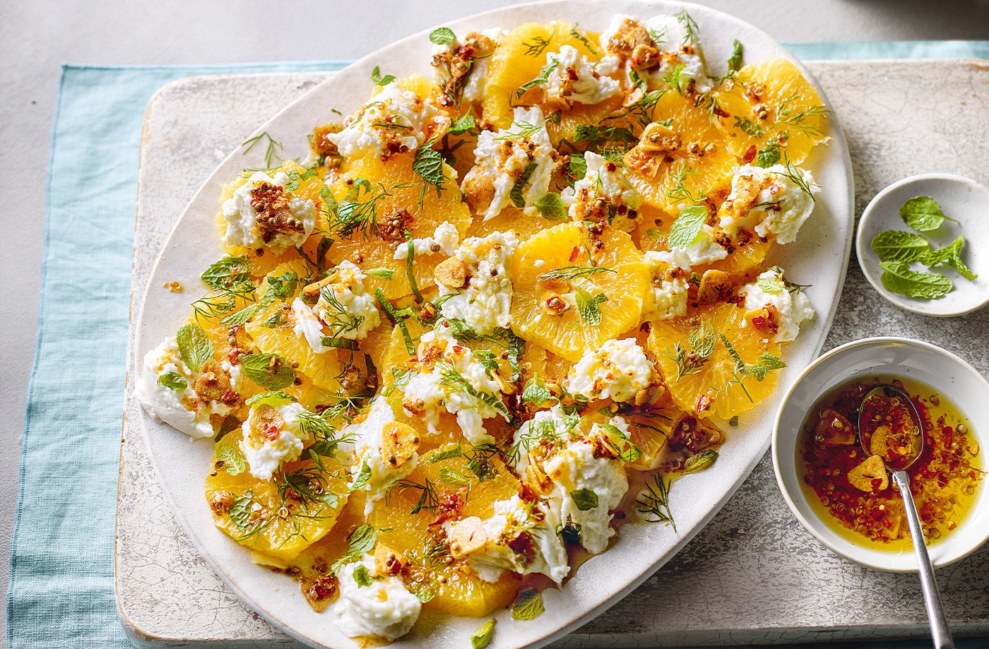 Mozzarella and orange salad