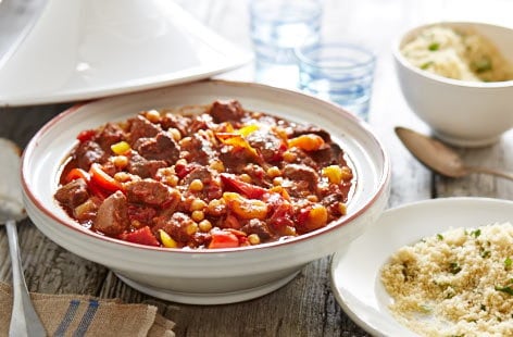 Slow-cooked beef tagine
