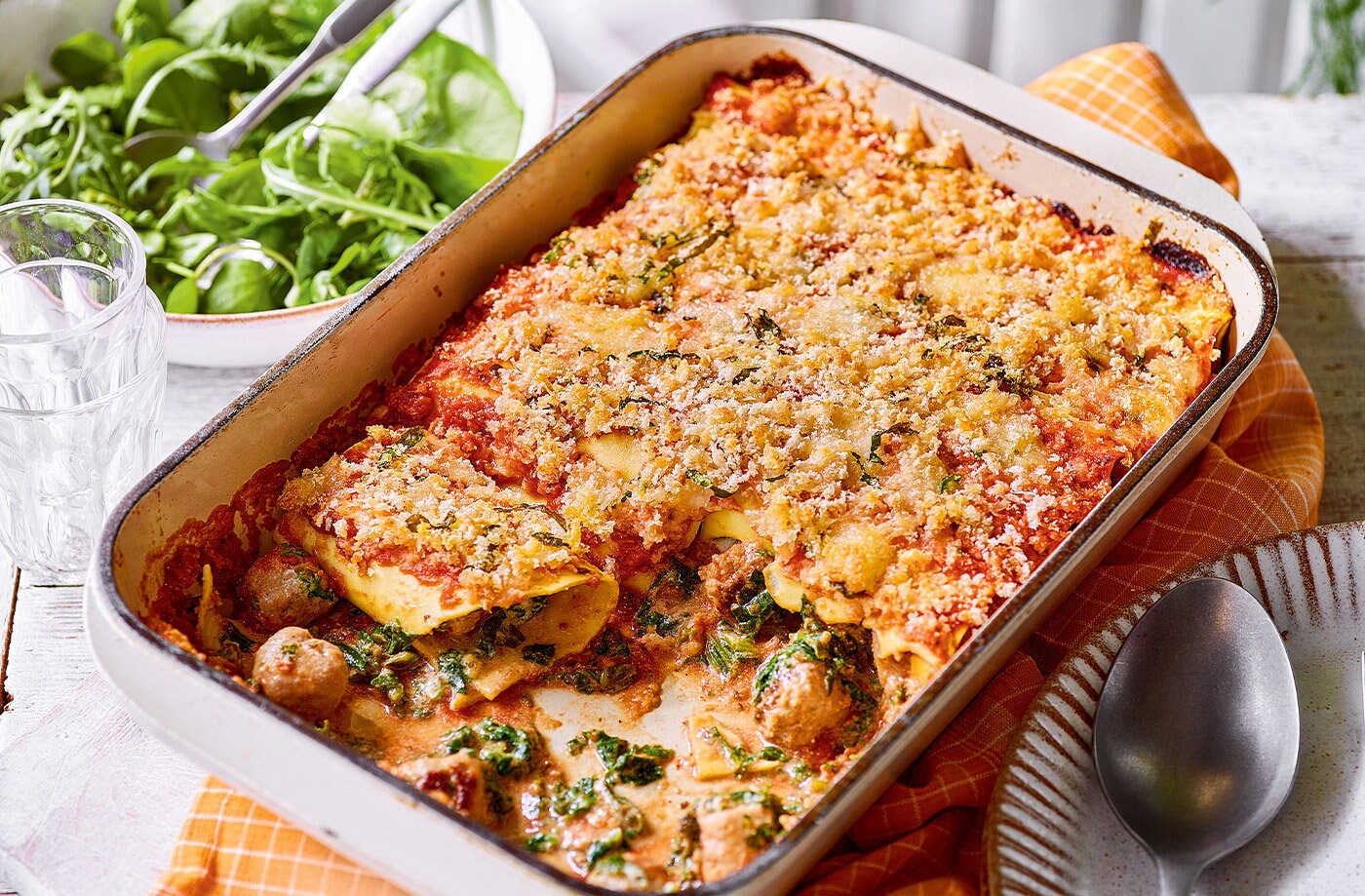 Sausage and kale cannelloni