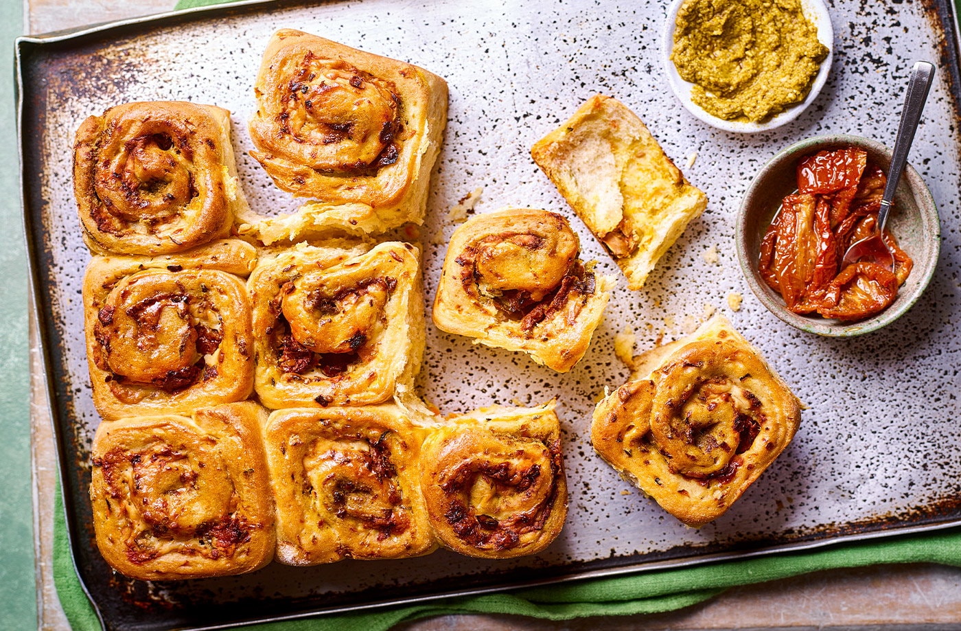 Savoury Chelsea buns