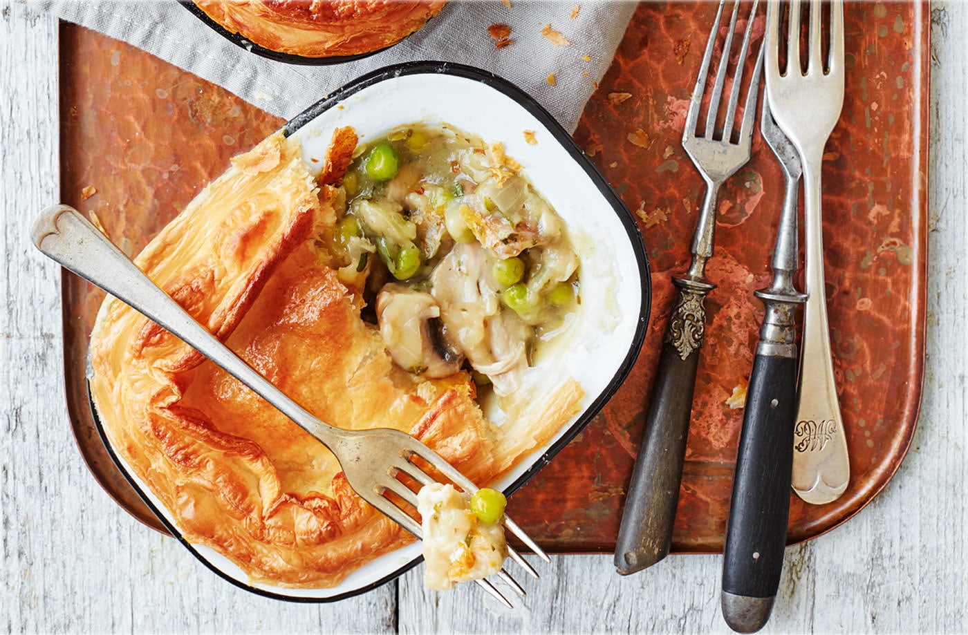 Chicken, tarragon and mushroom pies