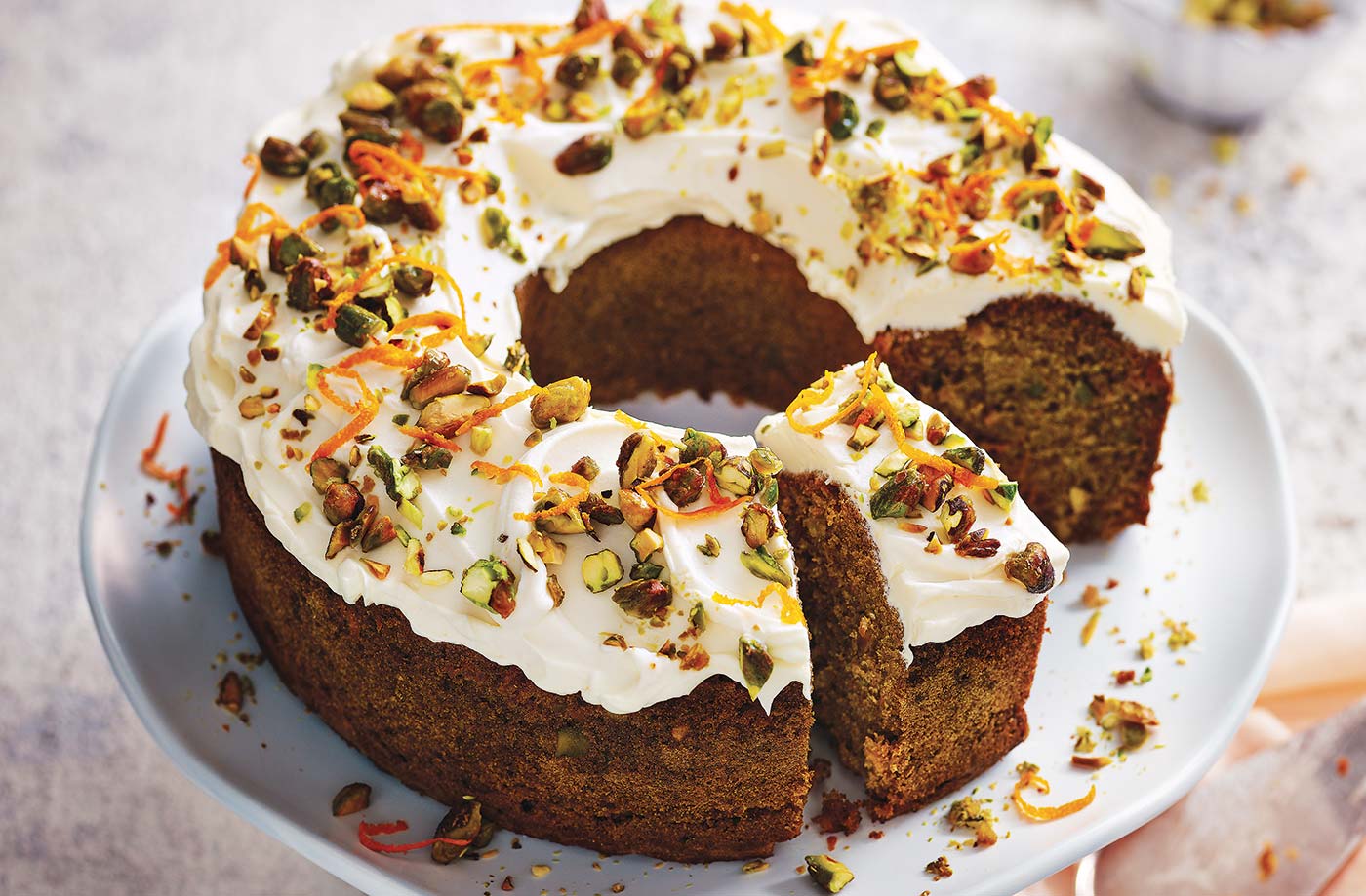 Carrot, pistachio and maple cake