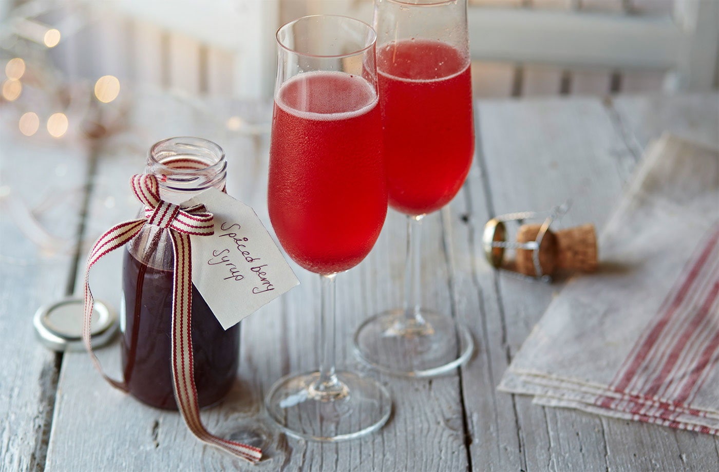 Spiced berry Bellinis