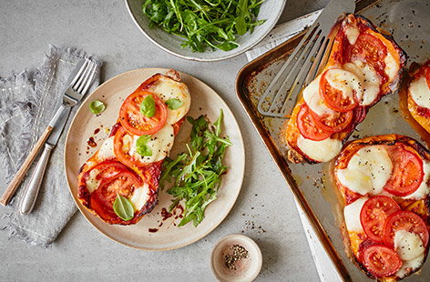 Image of "Pizza baked squash"