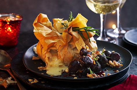 Image of "Sharing Camembert with port-roasted grapes"
