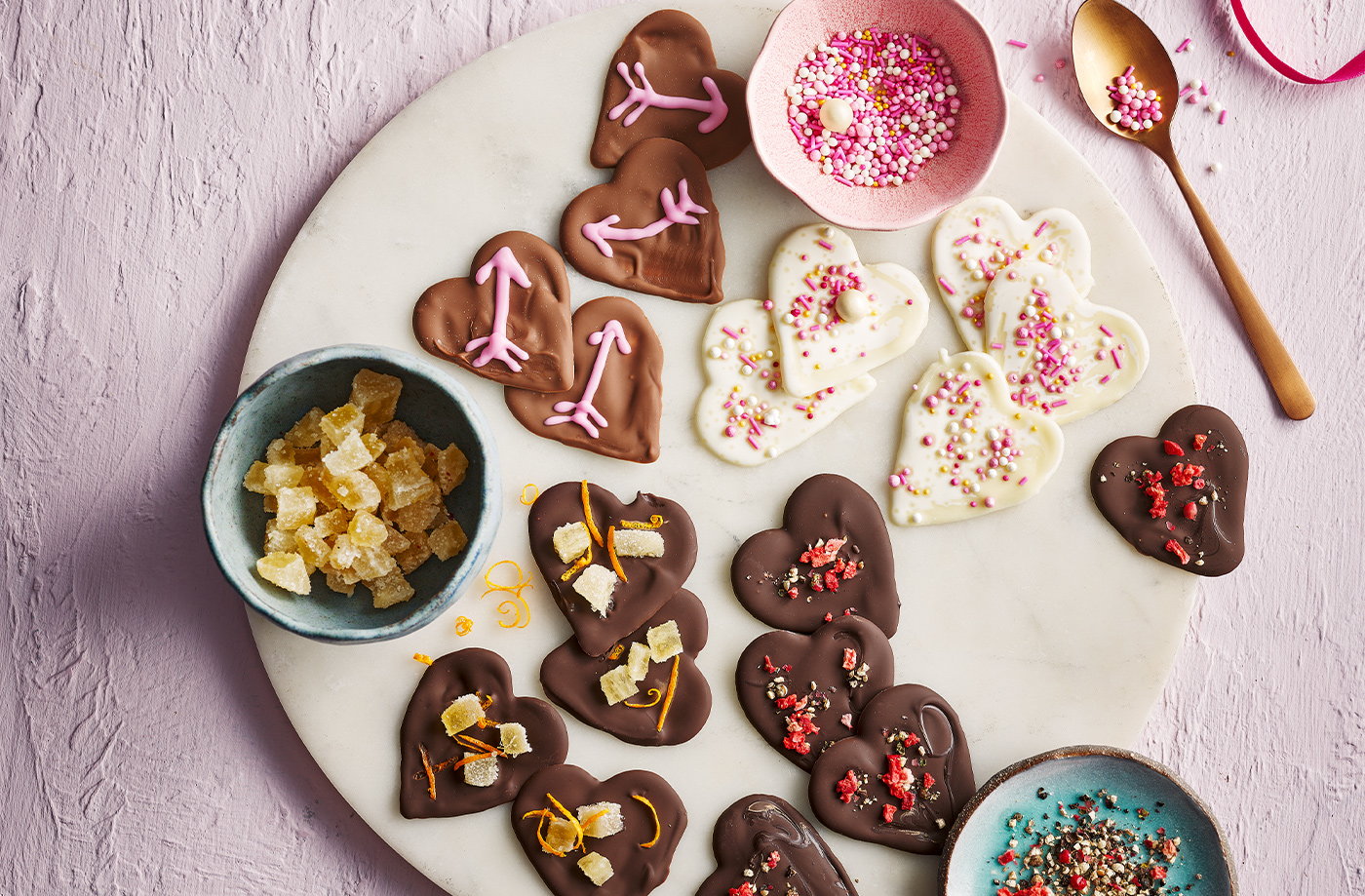 Personalised chocolate hearts