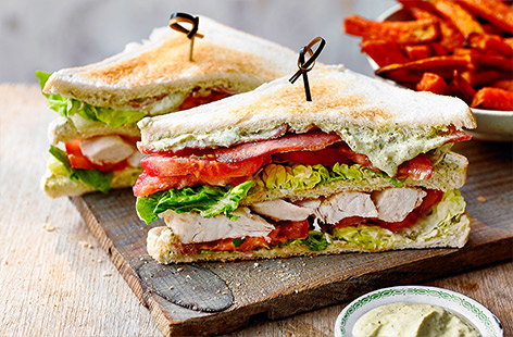 Image of "Pesto club sandwiches"