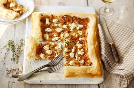 Image of "Caramelised onion and goat’s cheese filo tart"