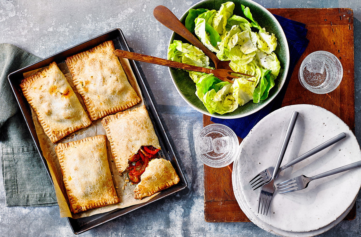 Mediterranean veggie pasties