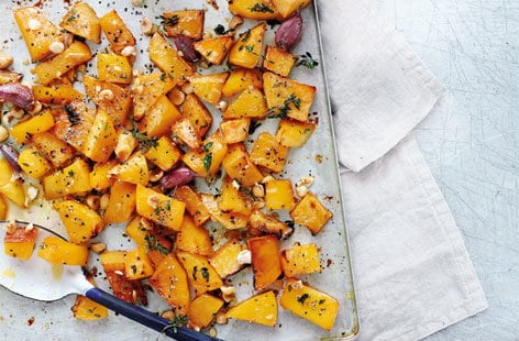 Image of "Roasted swede with thyme and hazelnuts"