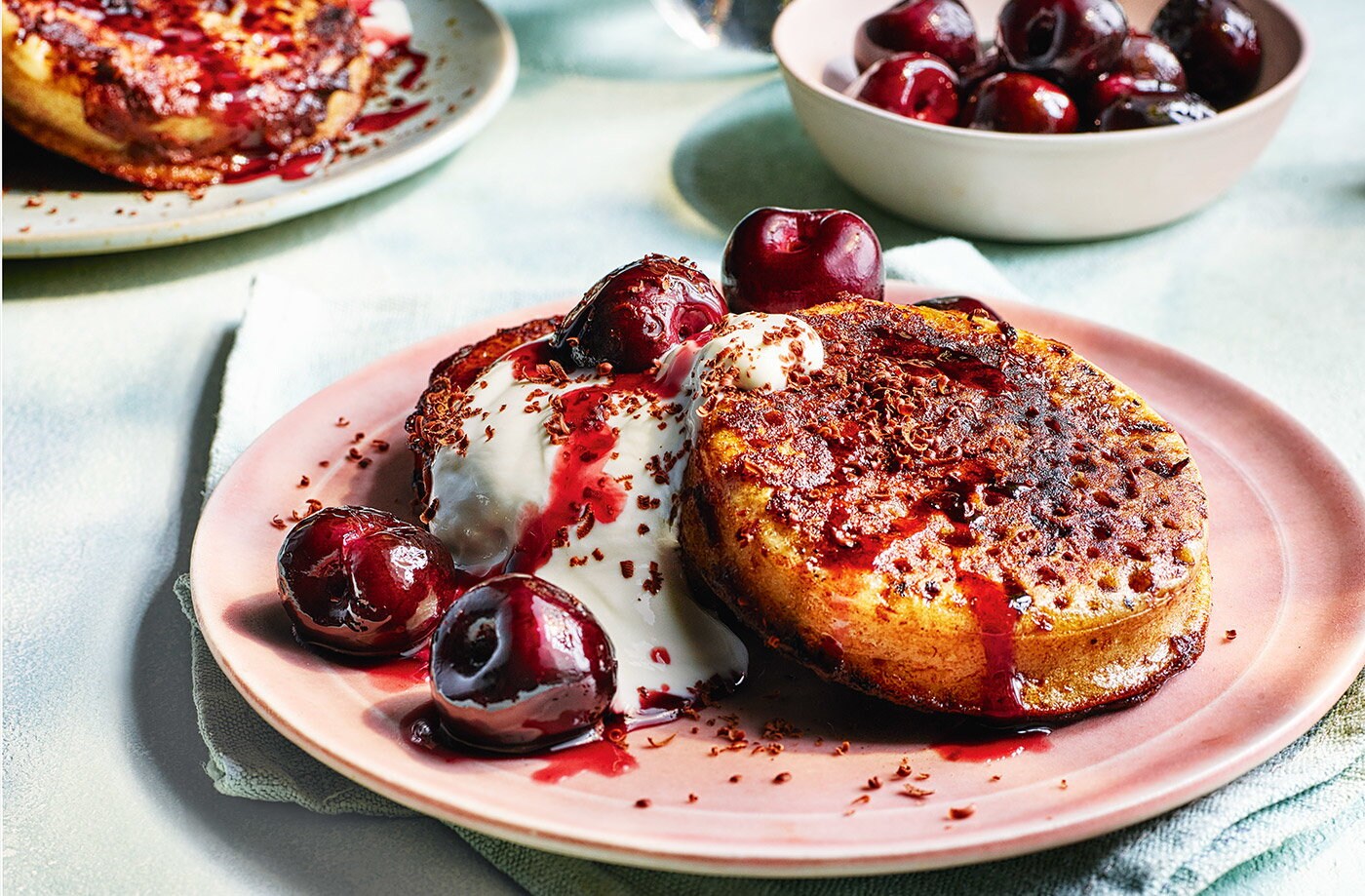 Chocolate cherry 'frumpets'