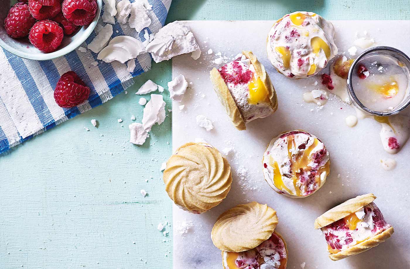 Lemon meringue pie ice cream sandwiches