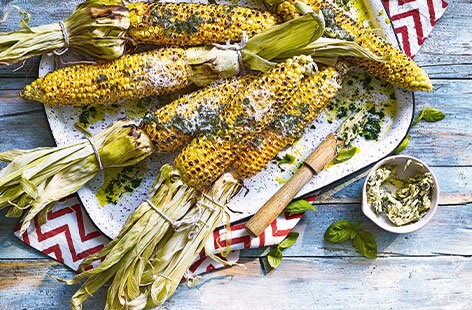 Image of "Corn with Parmesan and basil butter"