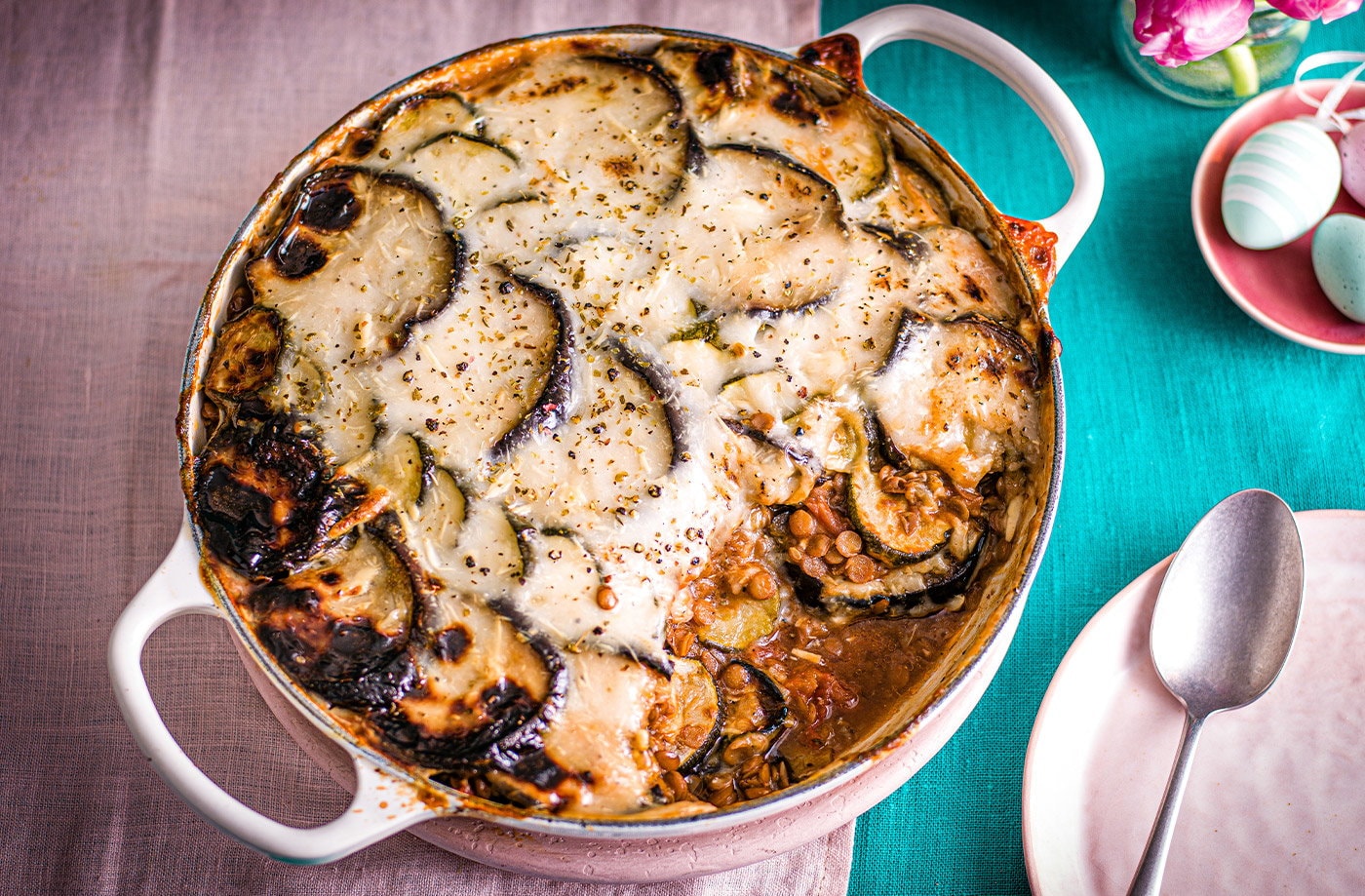 Courgette and aubergine 'no-sakka'