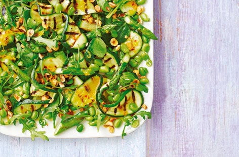 Image of "Courgette, asparagus and hazelnut salad"