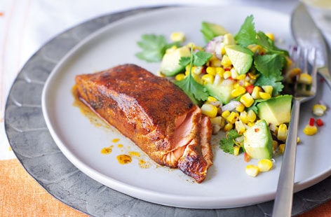 Image of "Blackened salmon fillets with avocado"
