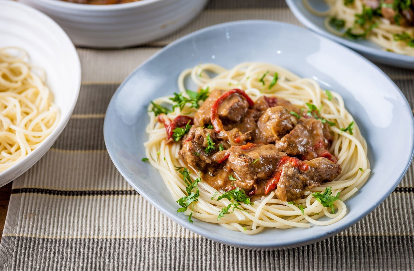 Geoffrey Smeddle's goulash and spaghetti