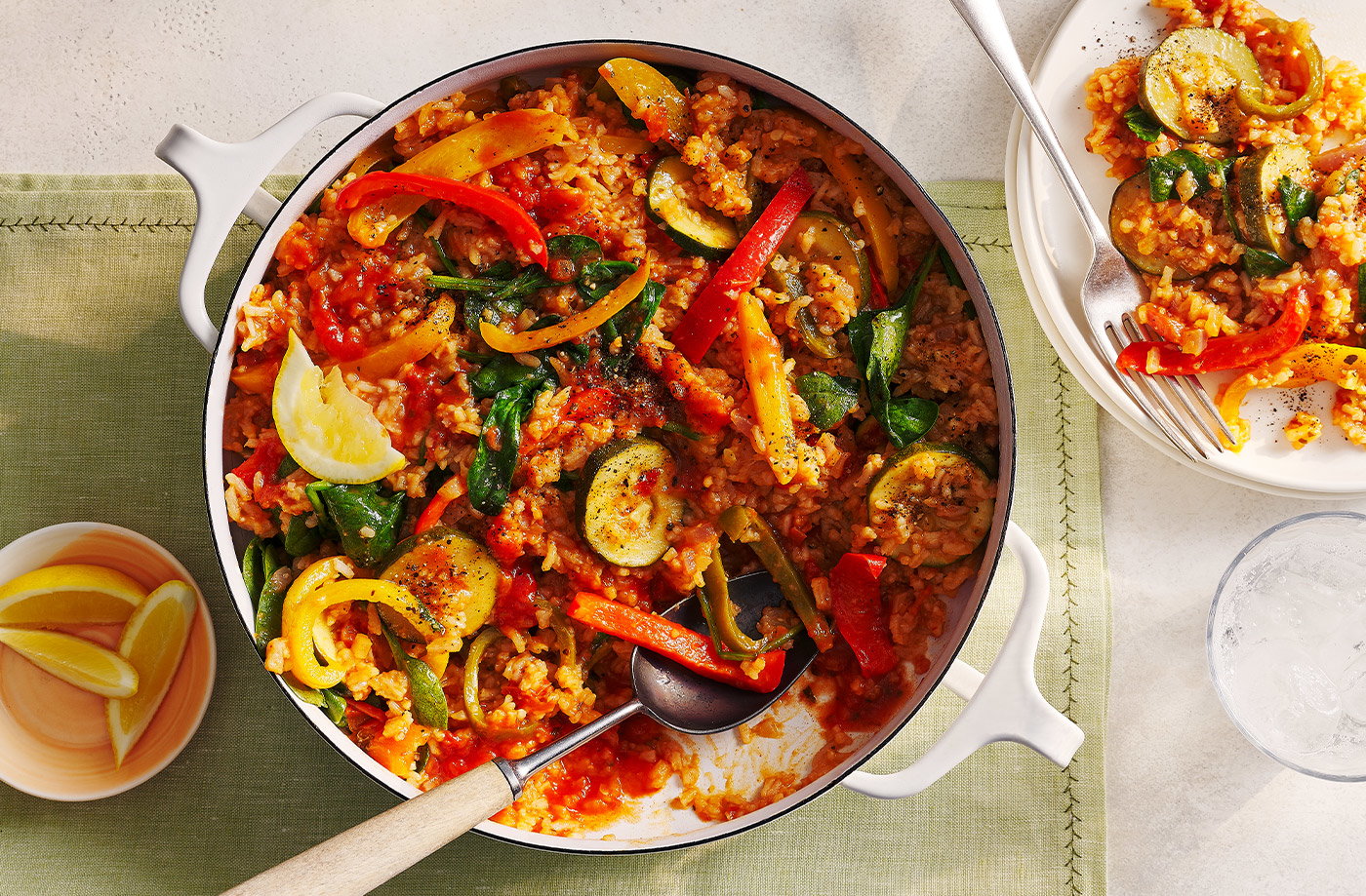 Cheat's summer veg paella