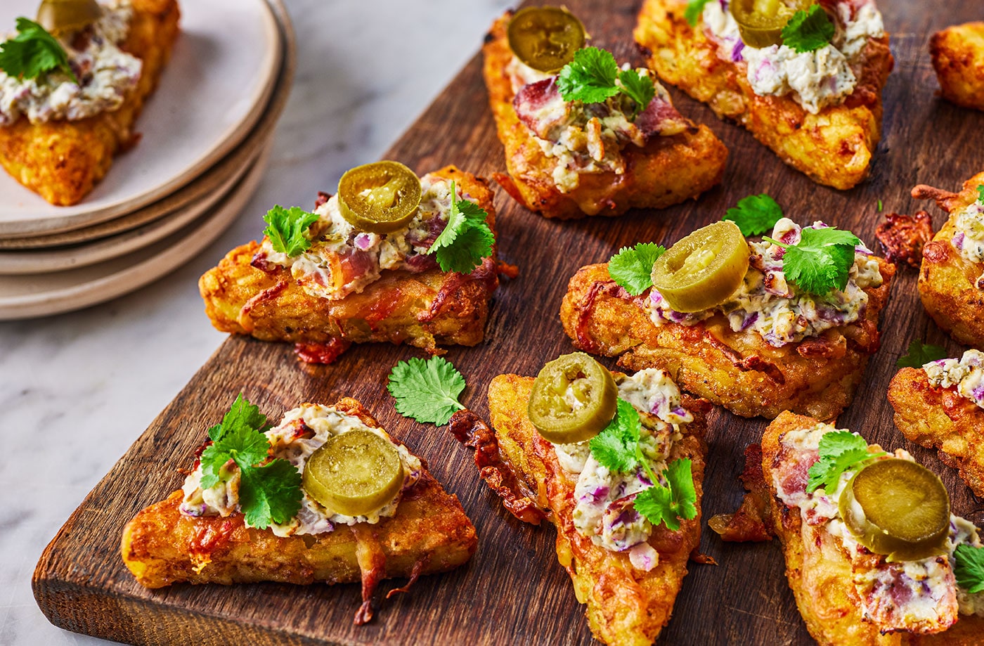 Air-fryer jalapeño popper hash browns