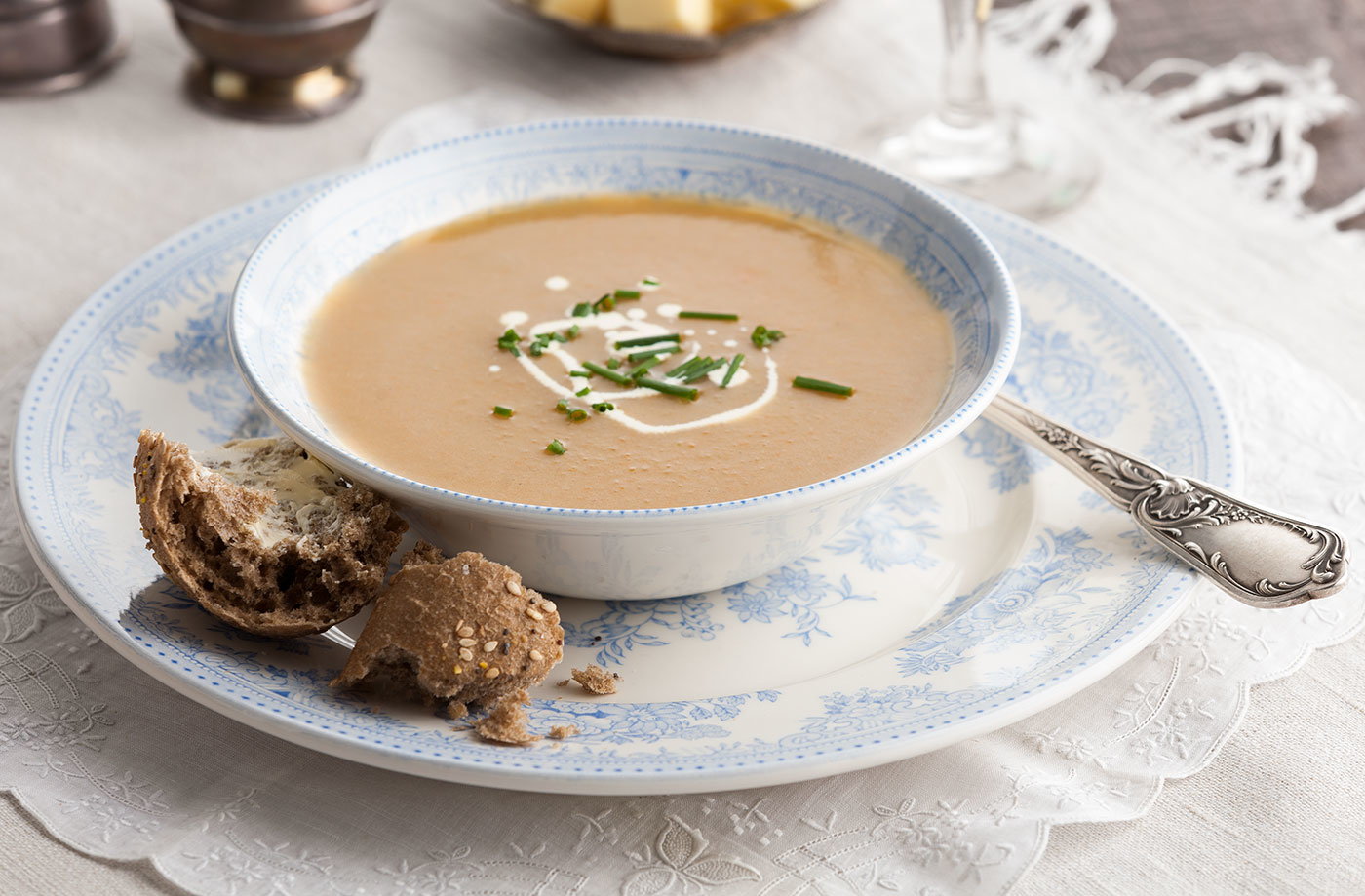 Chestnut and apple soup