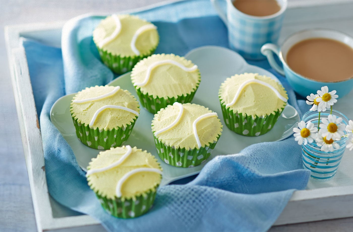 Tennis ball peach cupcakes