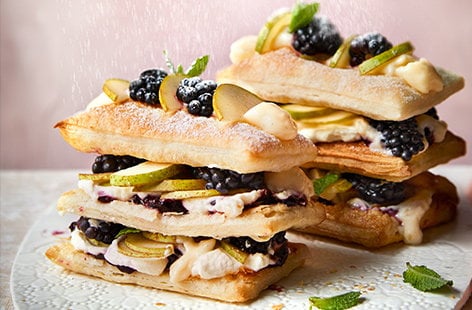 Image of "Pear and blackberry stacks"