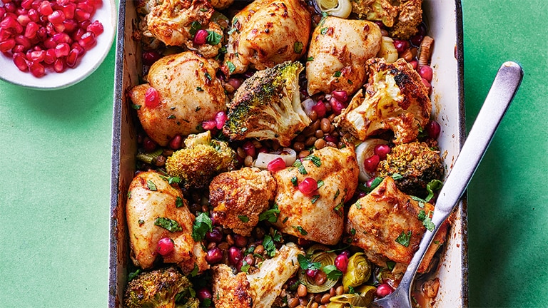 Tandoori chicken and cauliflower bake