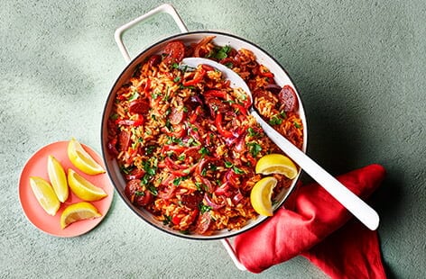 Image of "Red pepper and chorizo jambalaya"