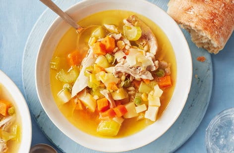 Image of "Chicken, root veg and lentil broth"