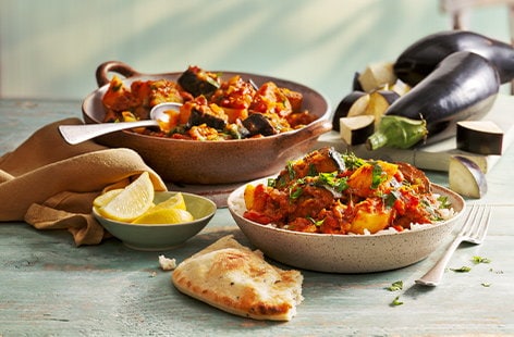 Image of "Aubergine and potato curry"