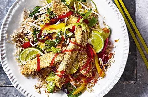 Image of "Baked tofu with ginger rice"