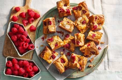 Image of "Caramelised white chocolate and raspberry blondies"