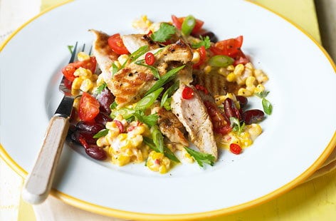 Image of "Toasted corn and chicken salad"