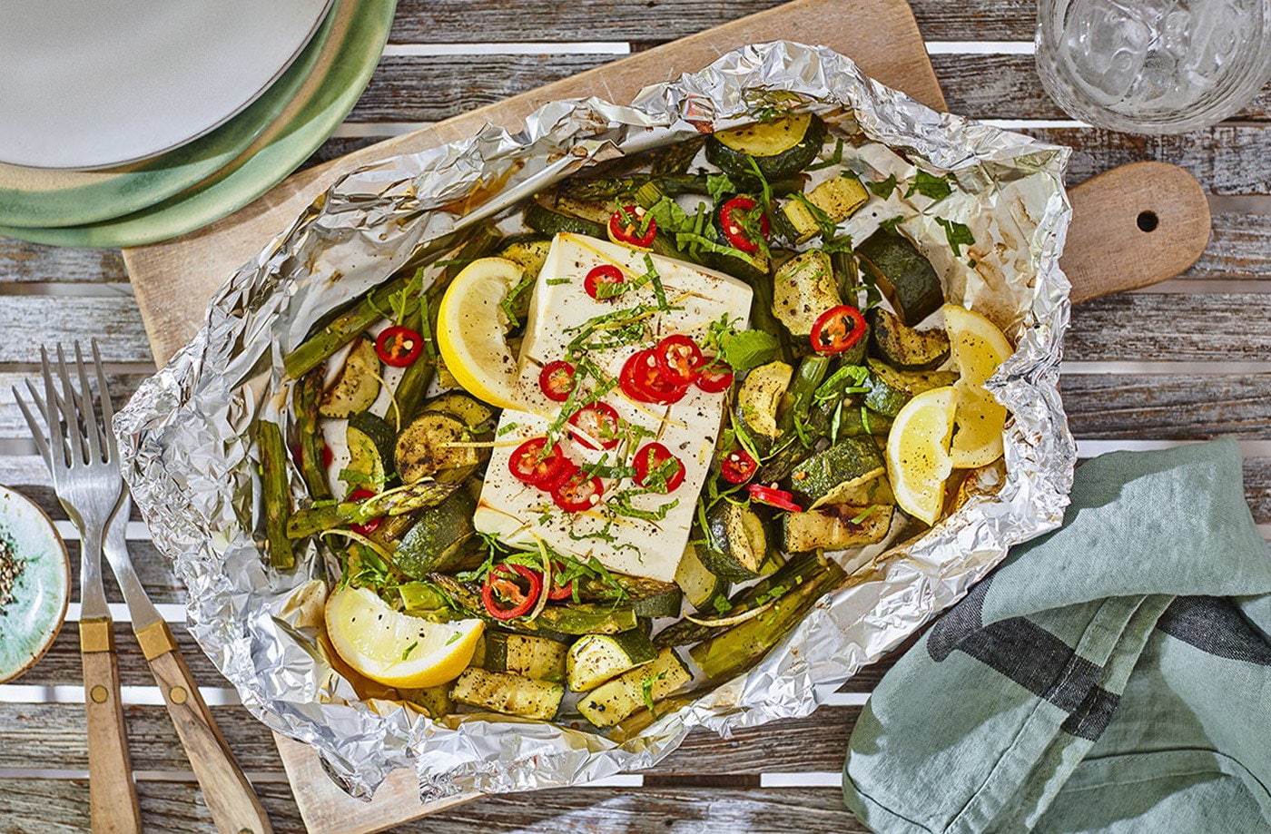 Easy cheesy veggie parcels