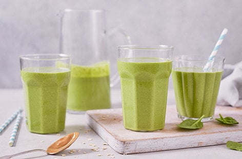 Image of "Peanut butter, banana and spinach smoothie"