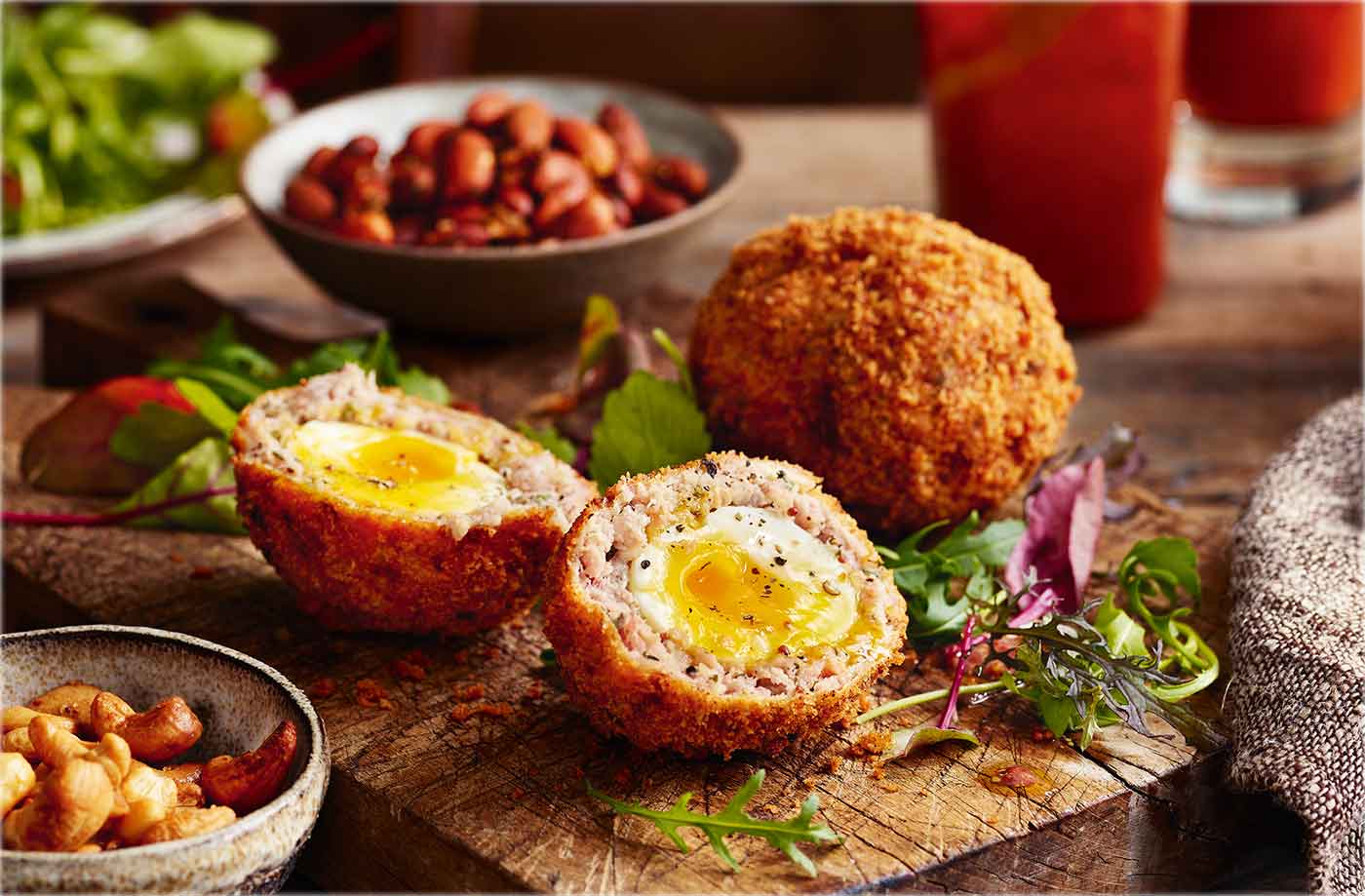 Maple bacon Scotch eggs