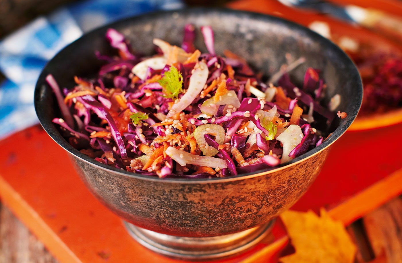 Sweet cabbage slaw with ginger and sesame