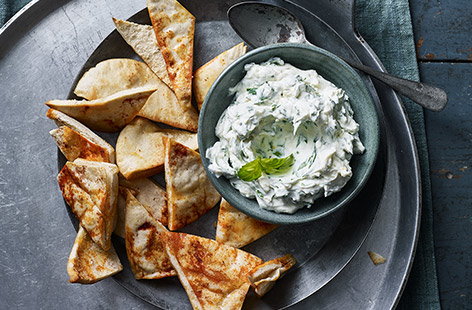 Image of "Whipped cheese with pitta chips"
