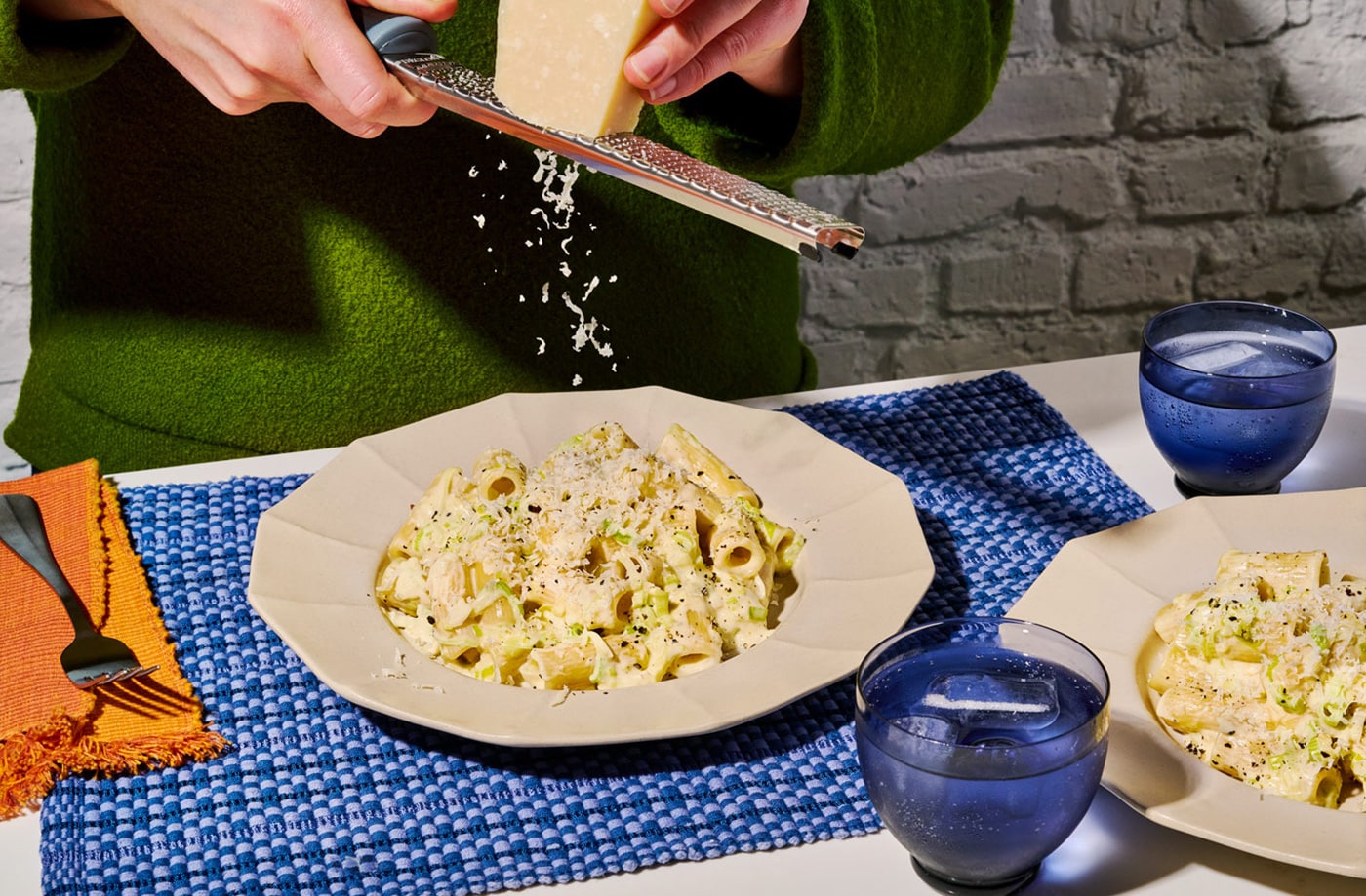 Creamy leek pasta