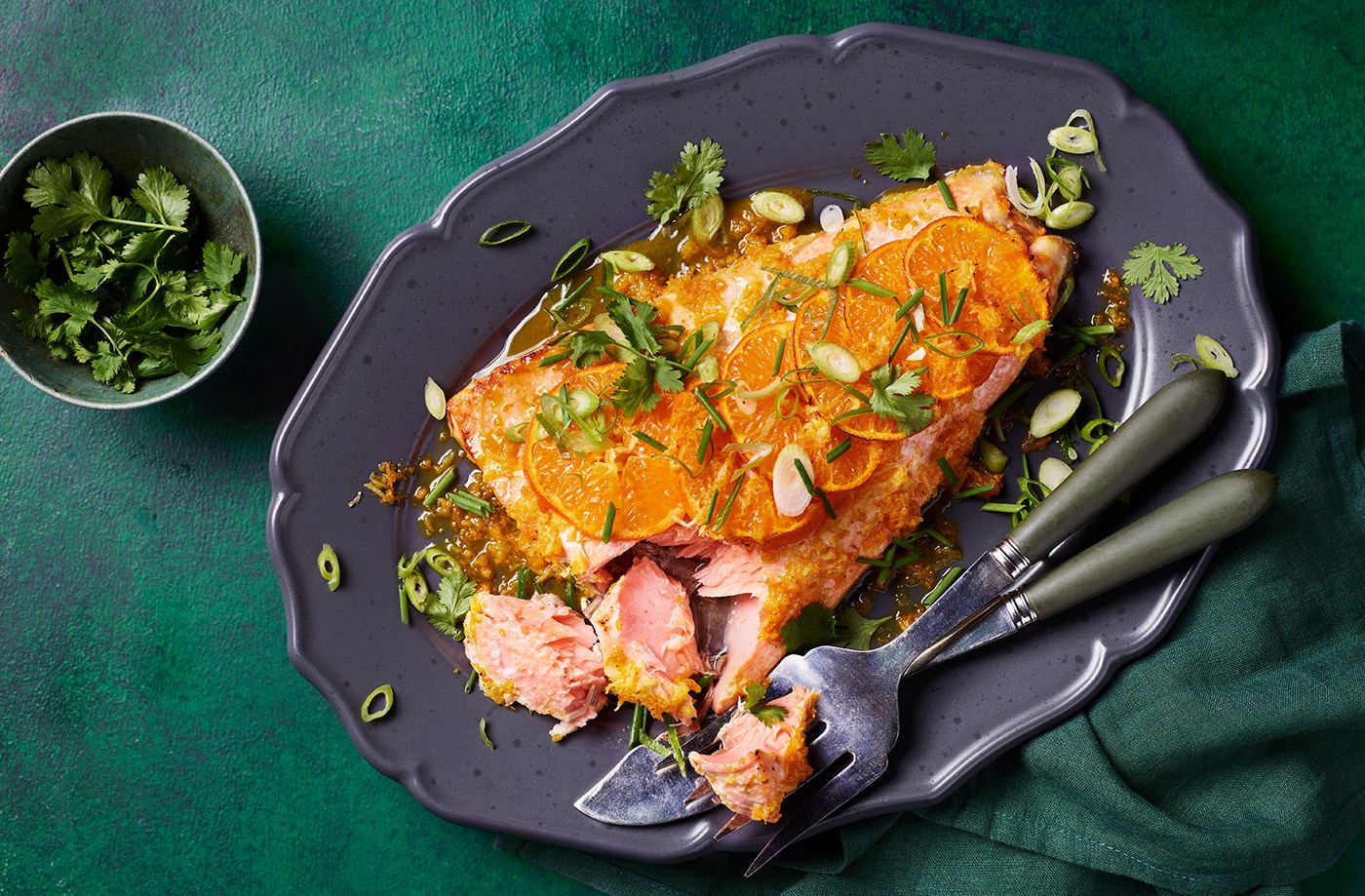 Clementine glazed salmon