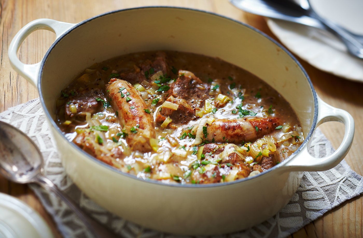 Slow-cooker pork and sausage stew
