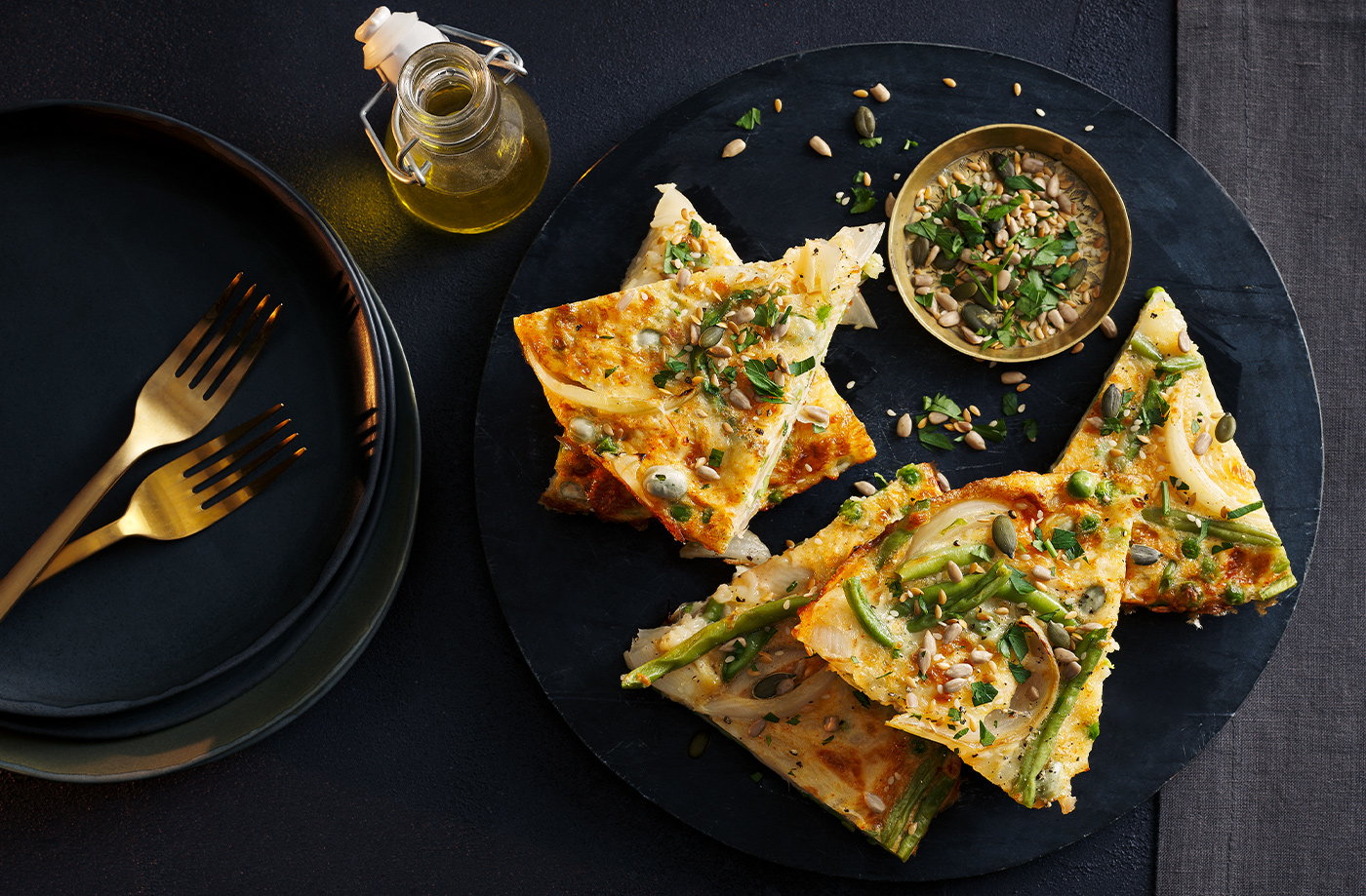 Cheesy greens tortilla
