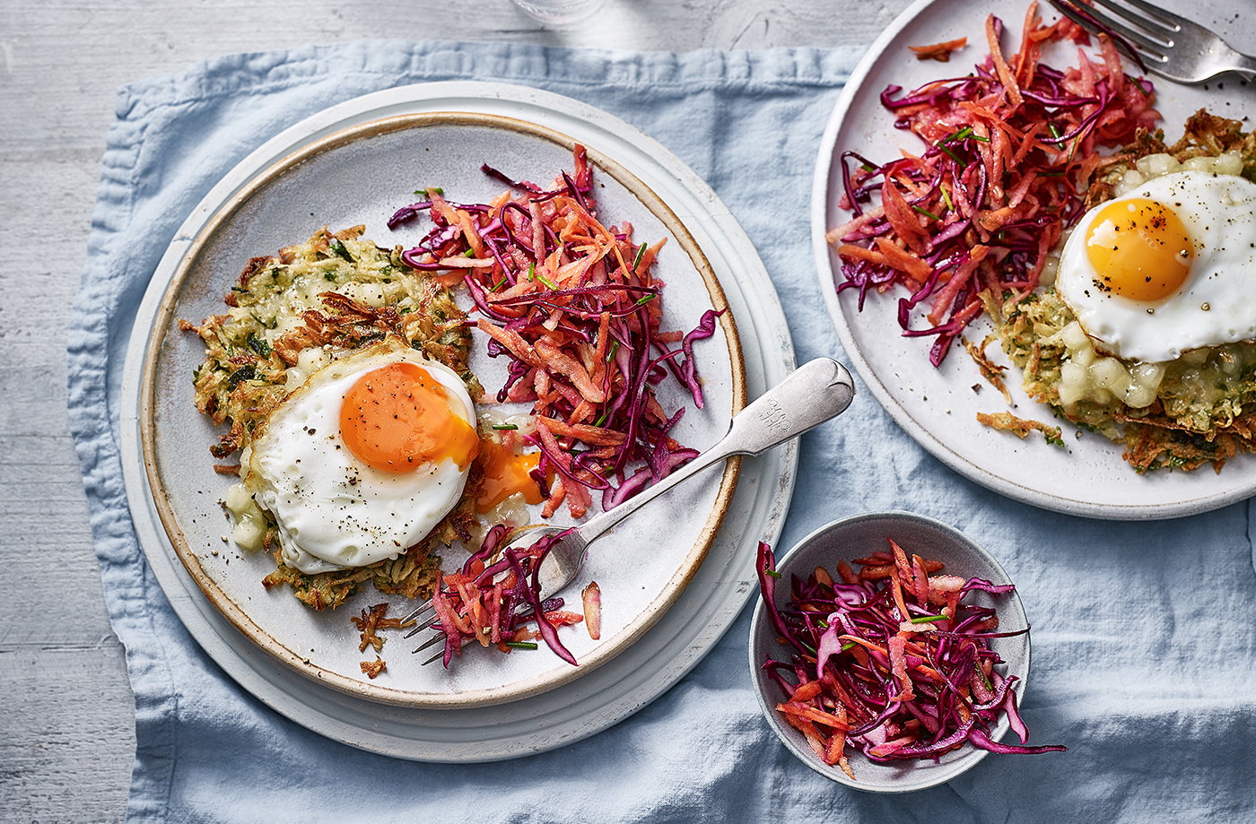 Herby parsnip and potato latkes